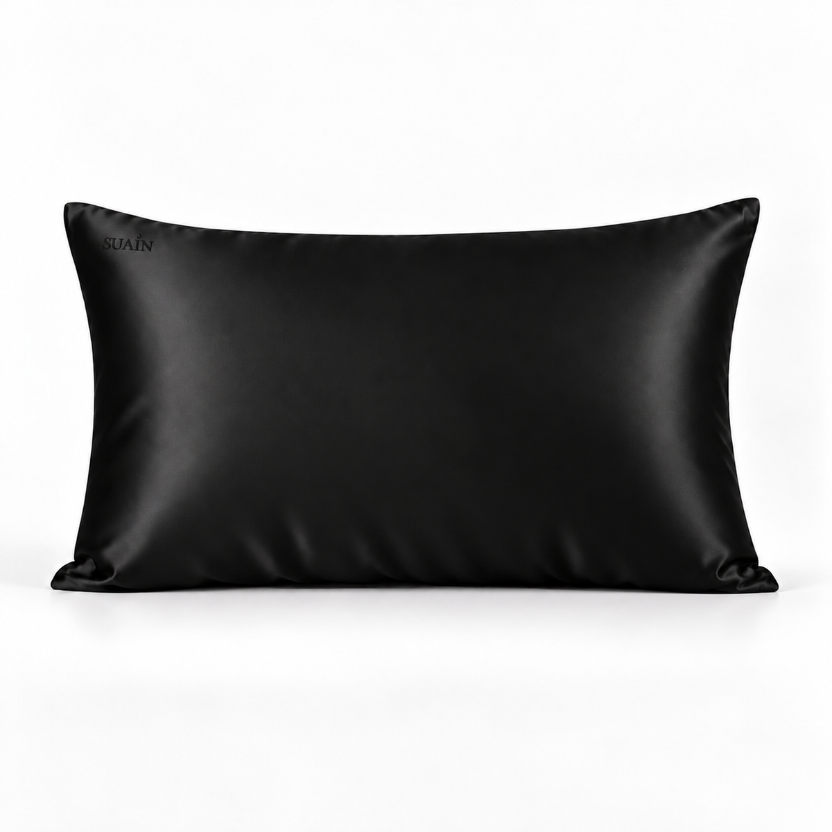 Organic Mulberry Silk Pillowcase in Midnight Black