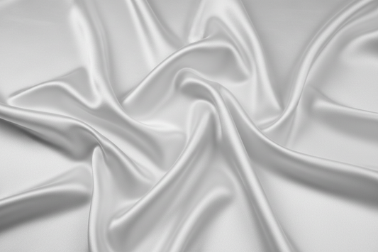 White 23 momme silk folds
