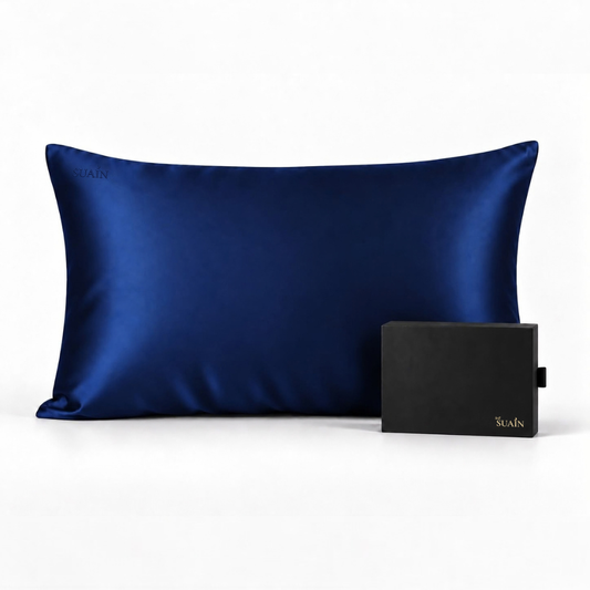 Organic Mulberry Silk Pillowcase | Deep Blue