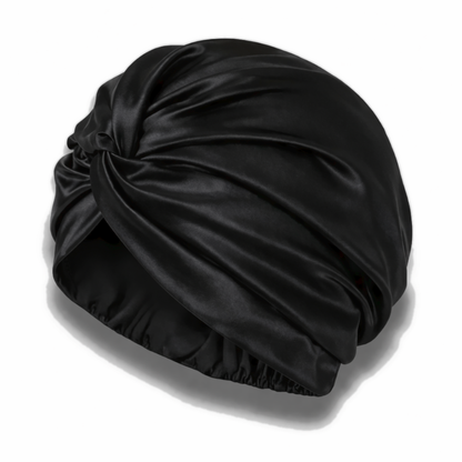 Organic Mulberry Silk Bonnet | Midnight Black
