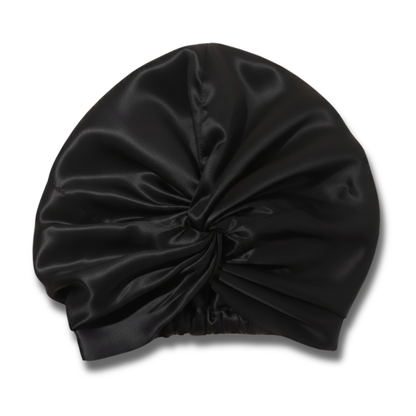 Organic Mulberry Silk Bonnet | Midnight Black