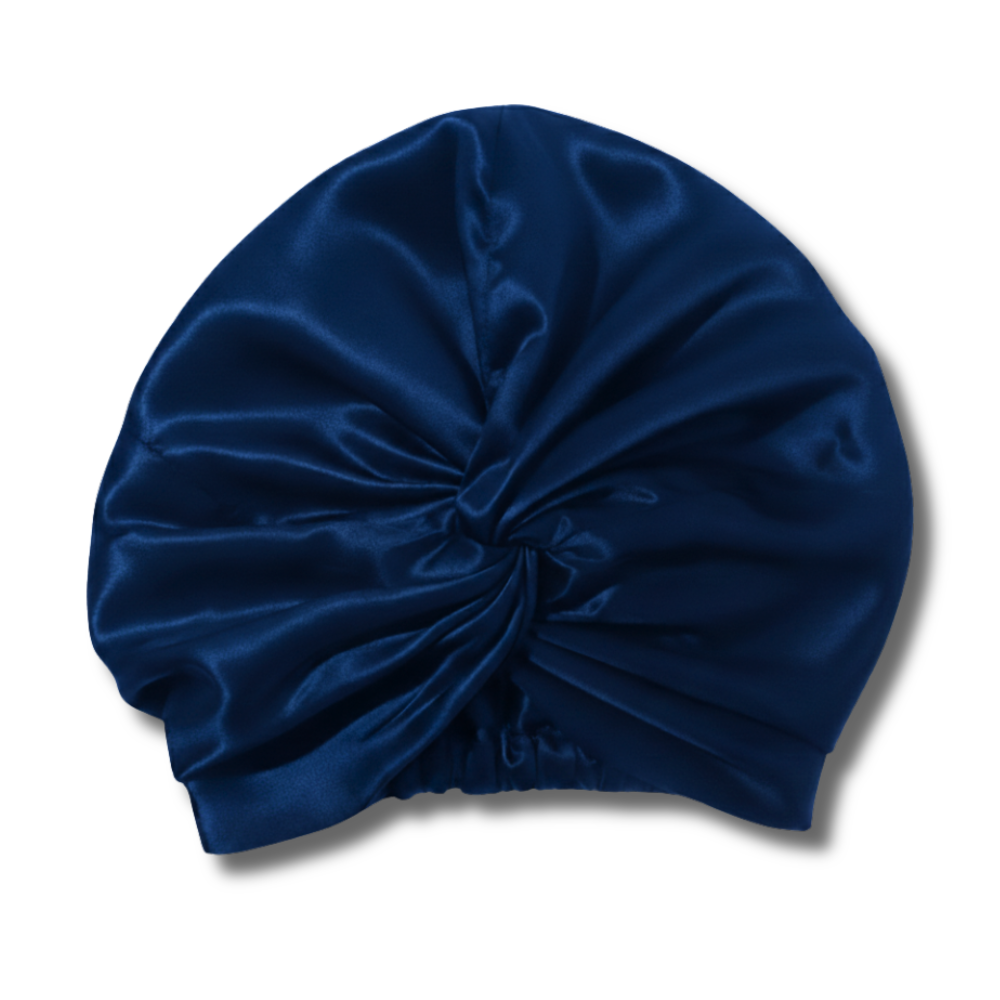 Organic Mulberry Silk Bonnet | Deep Blue