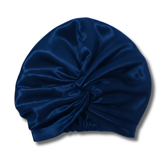 Organic Mulberry Silk Bonnet | Deep Blue