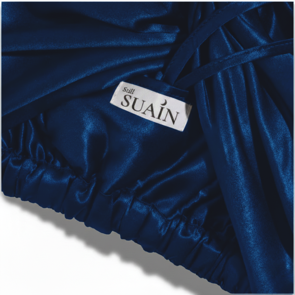Organic Mulberry Silk Bonnet | Deep Blue