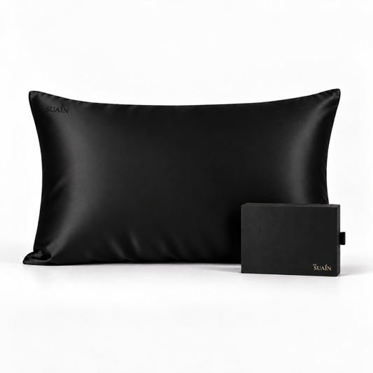 Organic Mulberry Silk Pillowcase | Midnight Black