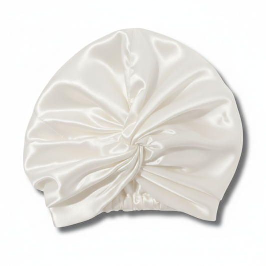 Organic Mulberry Silk Bonnet | Ivory White