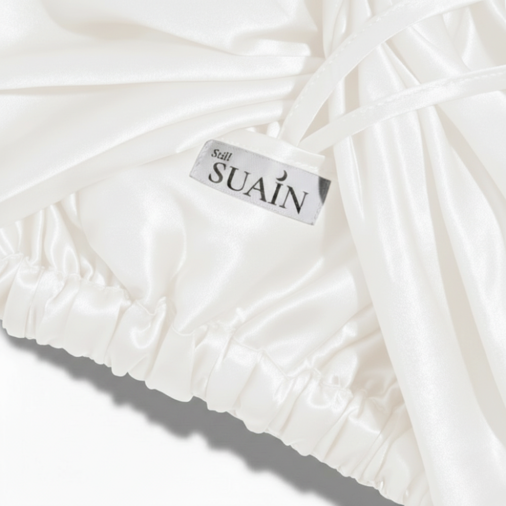 Organic Mulberry Silk Bonnet | Ivory White