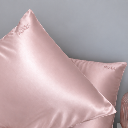 Organic Mulberry Silk Pillowcase in Dawn Pink, picture 1