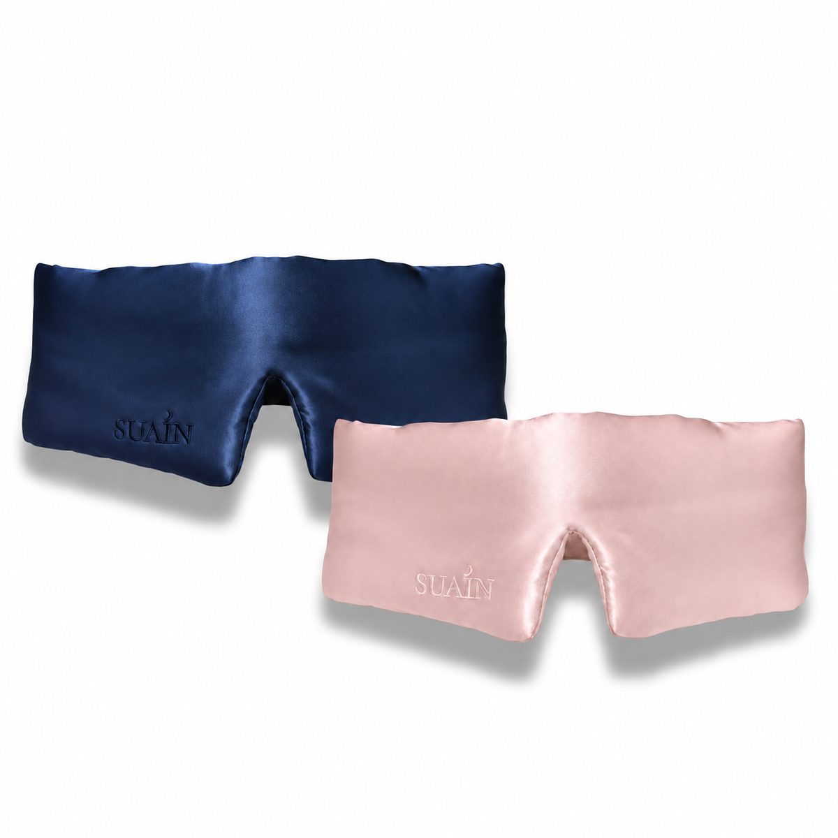 Deep Blue and Dawn Pink silk sleep masks