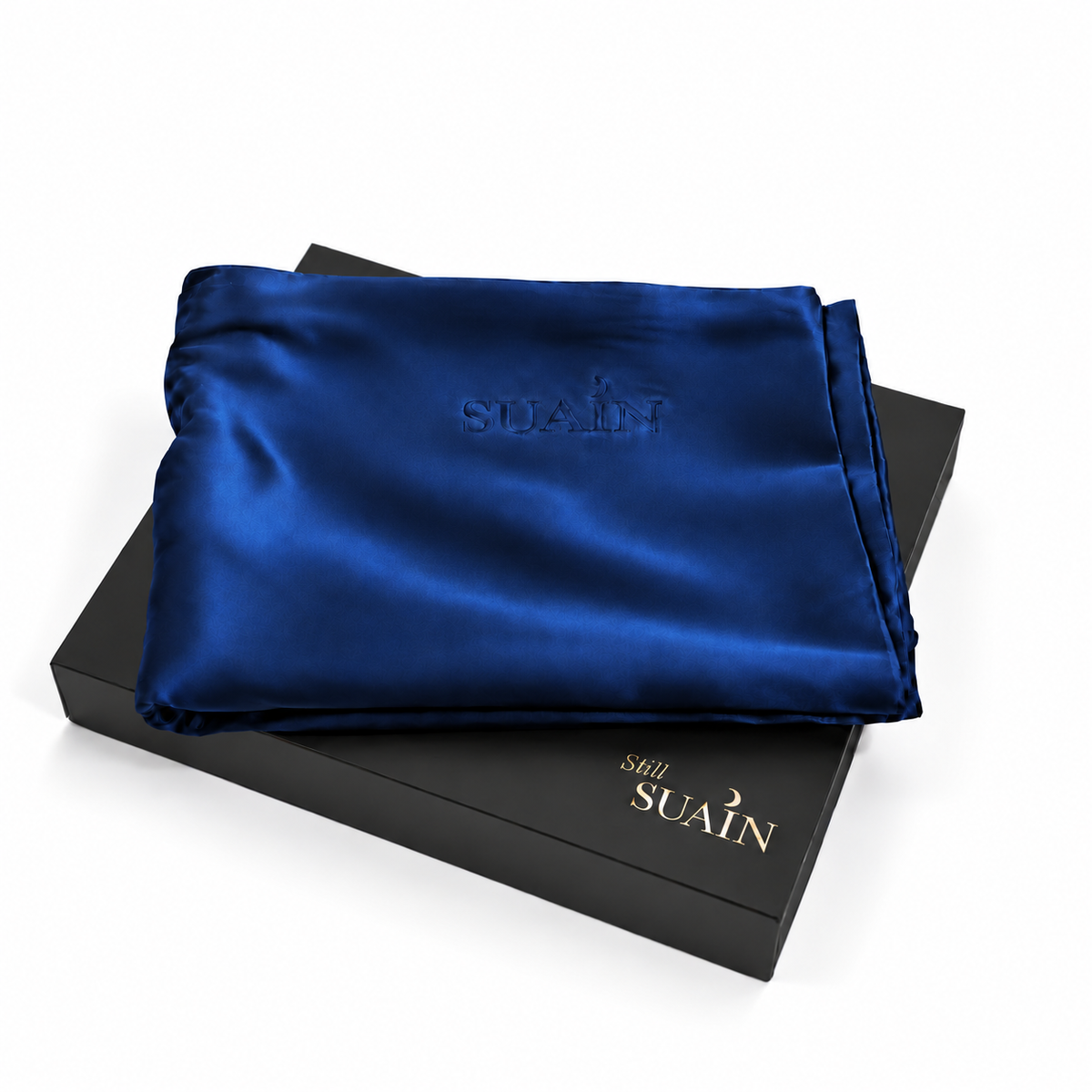 Organic Mulberry Silk Pillowcase in Deep Blue, picture 2