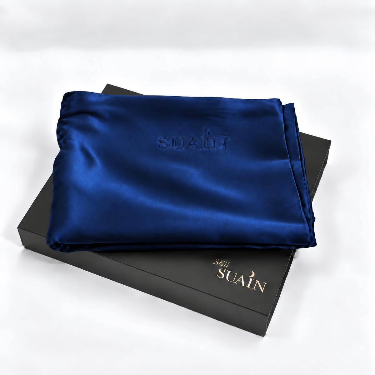 Organic Mulberry Silk Pillowcase in Deep Blue, picture 1