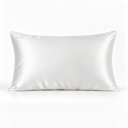 Organic Mulberry Silk Pillowcase in Ivory White