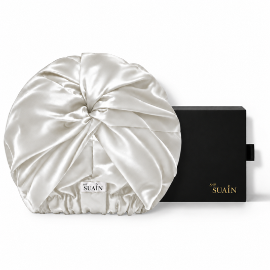 Organic Mulberry Silk Bonnet | Ivory White