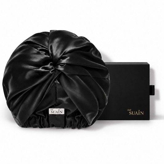 Organic Mulberry Silk Bonnet | Midnight Black
