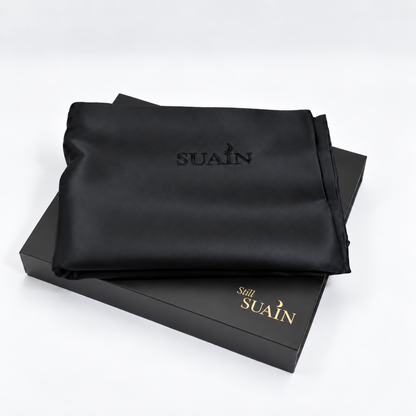 Organic Mulberry Silk Pillowcase in Midnight Black, picture 2