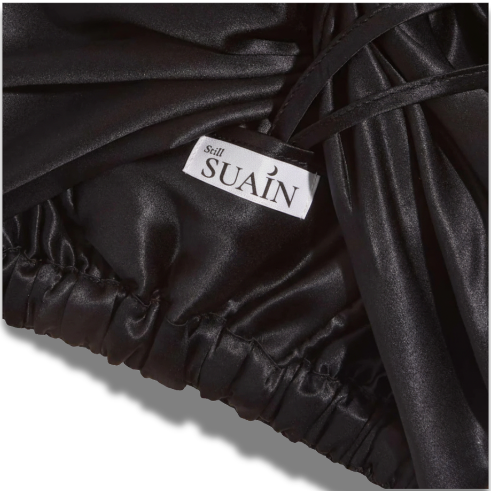 Organic Mulberry Silk Bonnet | Midnight Black