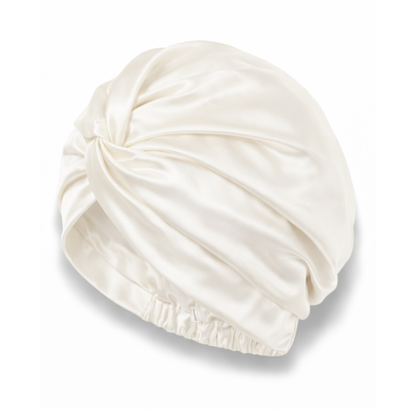 Organic Mulberry Silk Bonnet in Ivory White
