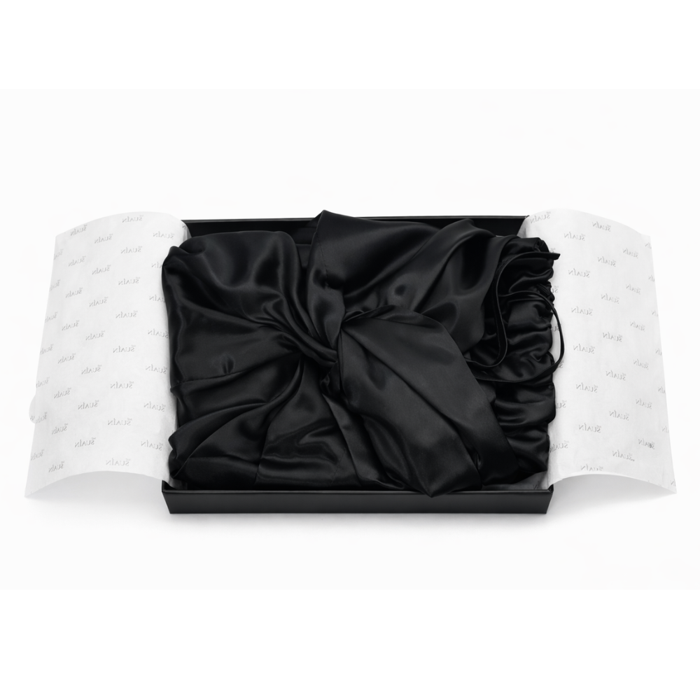 Organic Mulberry Silk Bonnet | Midnight Black
