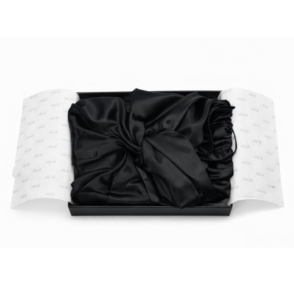 Organic Mulberry Silk Bonnet | Midnight Black