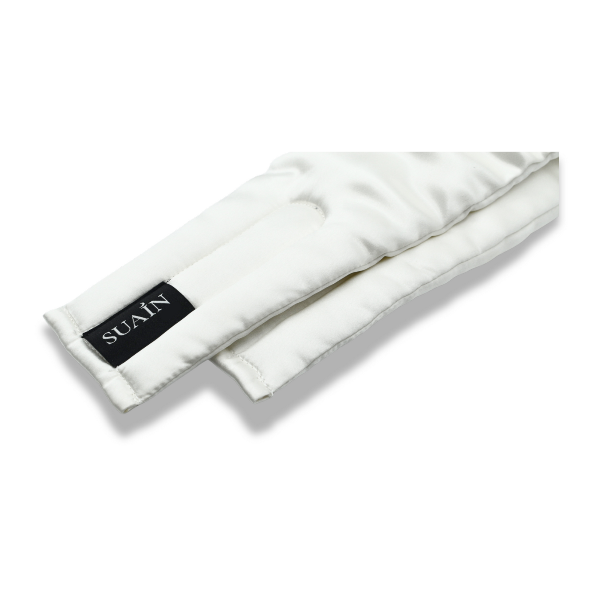 Organic Mulberry Silk Sleep Mask in Ivory White, strap